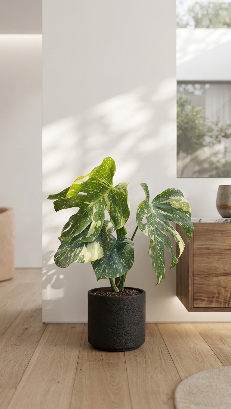 Monstera Thai Constellation (Monstera deliciosa 'Thai Constellation') — planta de interior RAÍCES, foto 6 (L)