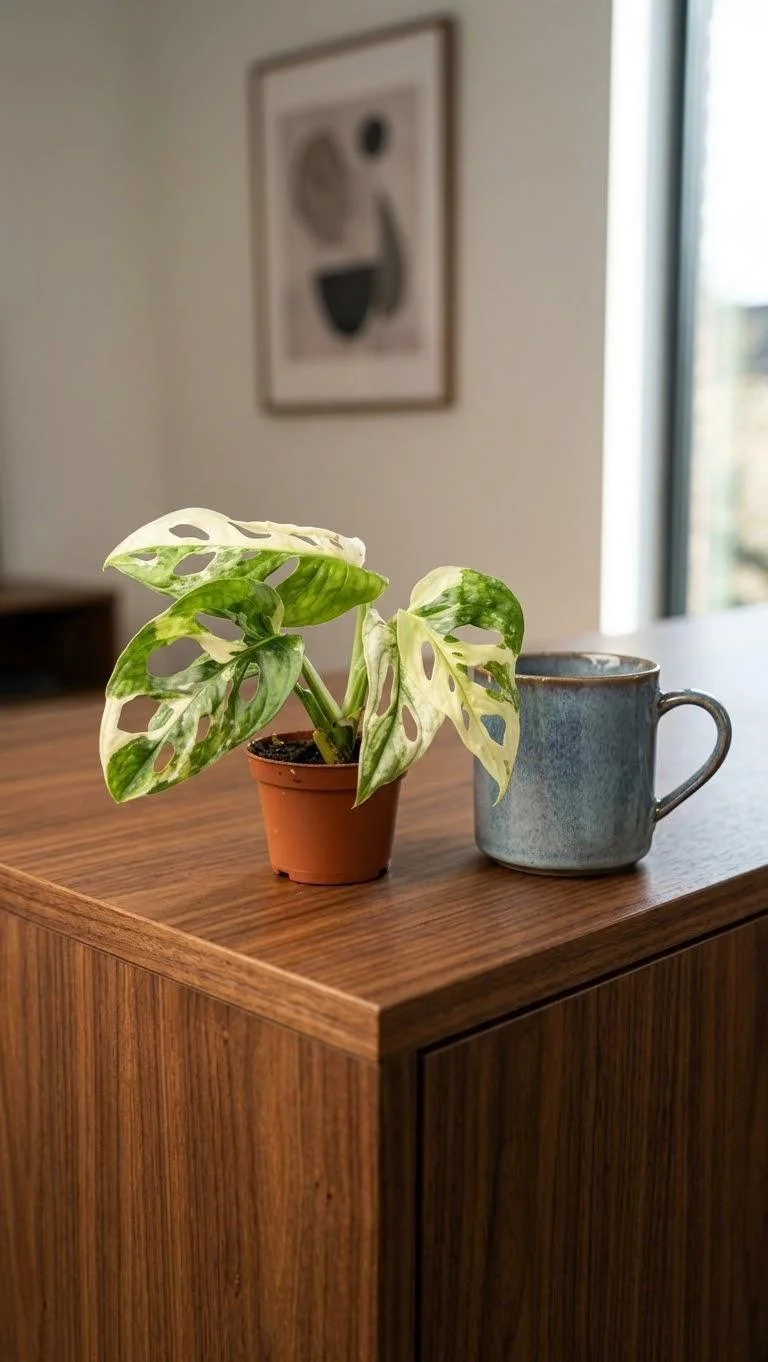 Monstera Adansonii Variegada (Monstera adansonii (variegada)) — planta de interior RAÍCES, foto 2 (S)